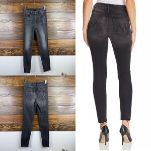 Mother high waist looker ankle fray wash night hawk size 24